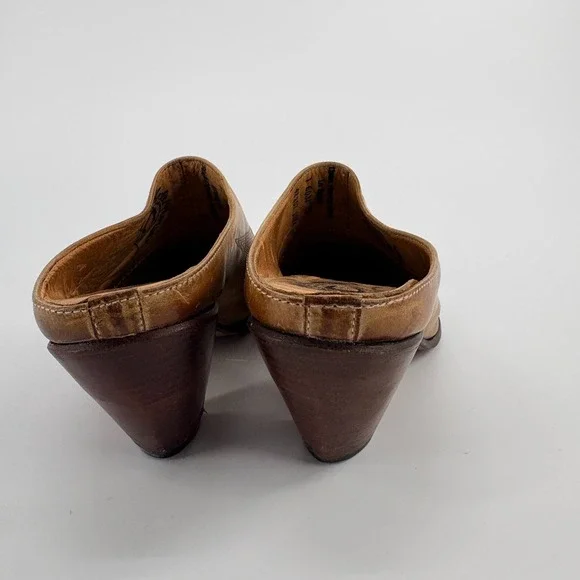 Charlie 1 Horse Brown Leather Mules Distressed Handcrafted Brazil 7B Western - Picture 6 of 13